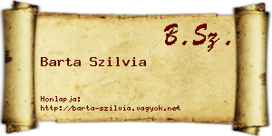 Barta Szilvia névjegykártya