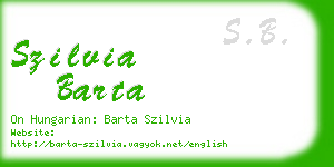 szilvia barta business card